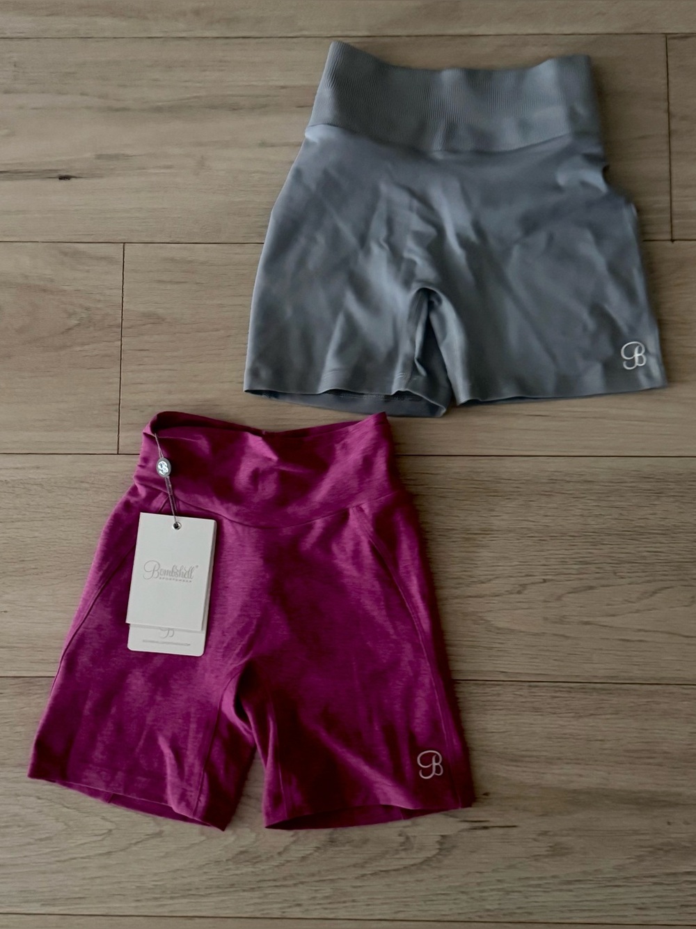 Bombshell Sportswear XS 2 Shorts Lot Uplift Peach Figure Scrunch NWT